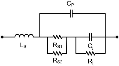 FIG. 1. Small signal model of the diode HSCH-9161.