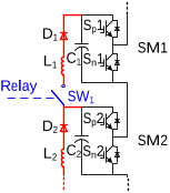 Fig. 13. Using relays to enable or disable the balancing-branches.