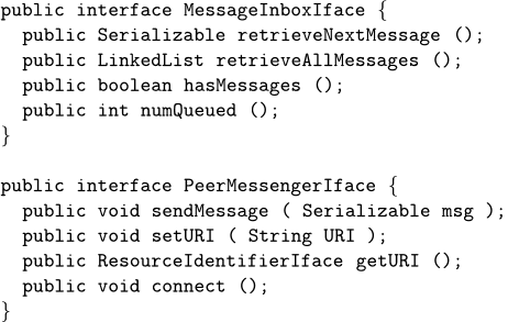 Fig. 3. Interfaces in the message service.