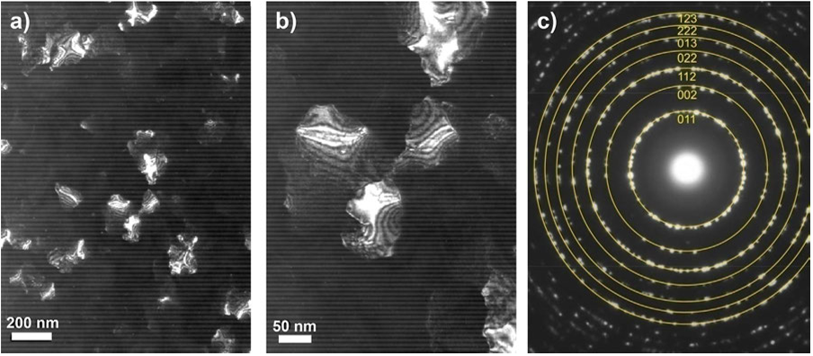 Fig. 4. Dark field TEM images measured at two d